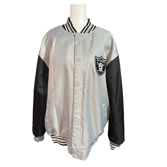 NFL Team Apparel Oakland Raiders Big Logo Jacket Size XL Men’s - Picture 2 of 5